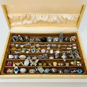 Vintage & Modern Gold & Silver Tone Assortment Fashion Statement Rings Lot 85
